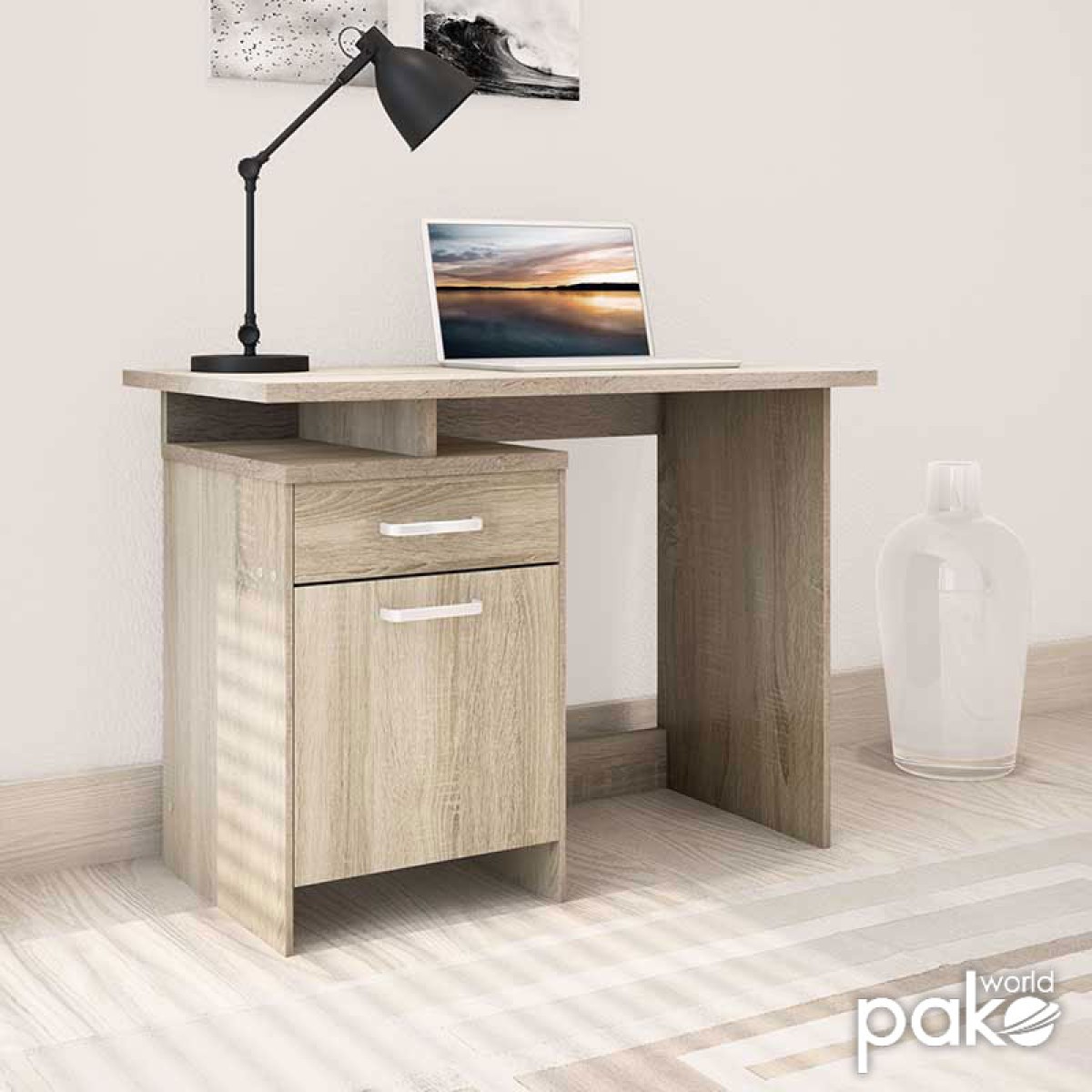 Γραφείο εργασίας Looney pakoworld χρώμα sonoma 100x55x75εκ Γραφείο εργασίας Looney pakoworld χρώμα sonoma 100x55x75εκ