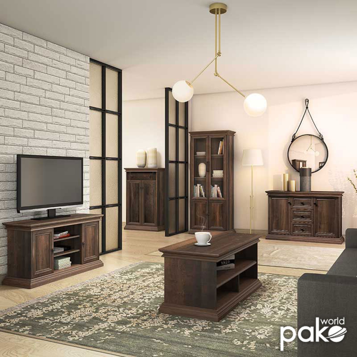 Έπιπλο τηλεόρασης Mozart pakoworld χρώμα καρυδί 121x40x65εκ Έπιπλο τηλεόρασης Mozart pakoworld χρώμα καρυδί 121x40x65εκ