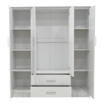 Ντουλάπα ρούχων τετράφυλλη Olympus pakoworld λευκό 159x57x183εκ Ντουλάπα ρούχων τετράφυλλη Olympus pakoworld λευκό 159x57x183εκ