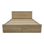 Κρεβάτι Olympus pakoworld με συρτάρι σε sonoma απόχρωση 140x200εκ