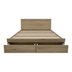 Κρεβάτι Olympus pakoworld με συρτάρι σε sonoma απόχρωση 140x200εκ