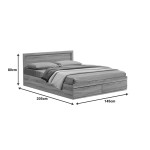 Κρεβάτι Olympus pakoworld με συρτάρι σε sonoma απόχρωση 140x200εκ