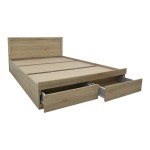 Κρεβάτι Olympus pakoworld με συρτάρι σε φυσική απόχρωση 150x200εκ