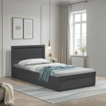 Κρεβάτι Olympus pakoworld με συρτάρι σε wenge απόχρωση 100x200εκ