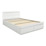 Κρεβάτι Olympus pakoworld με συρτάρι σε λευκή απόχρωση 150x200εκ