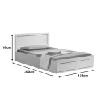 Κρεβάτι Olympus pakoworld με συρτάρι σε λευκή απόχρωση 120x200εκ