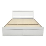Κρεβάτι Olympus pakoworld με συρτάρι σε λευκή απόχρωση 140x200εκ