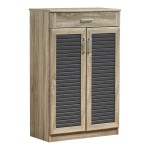 Παπουτσοθήκη-ντουλάπι Sante pakoworld 20 ζεύγων σε sonoma-ανθρακί απόχρωση 80x37x123εκ