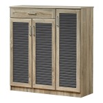 Παπουτσοθήκη-ντουλάπι Sante pakoworld 30 ζεύγων σε sonoma-ανθρακί απόχρωση 120x37x123εκ