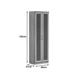 Παπουτσοθήκη-ντουλάπα SANTE pakoworld 21 ζεύγων σε sonoma-ανθρακί απόχρωση 60x37x183εκ