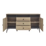 Μπουφές Zezan pakoworld σε sonoma-ανθρακί απόχρωση 140.5x41.5x80εκ