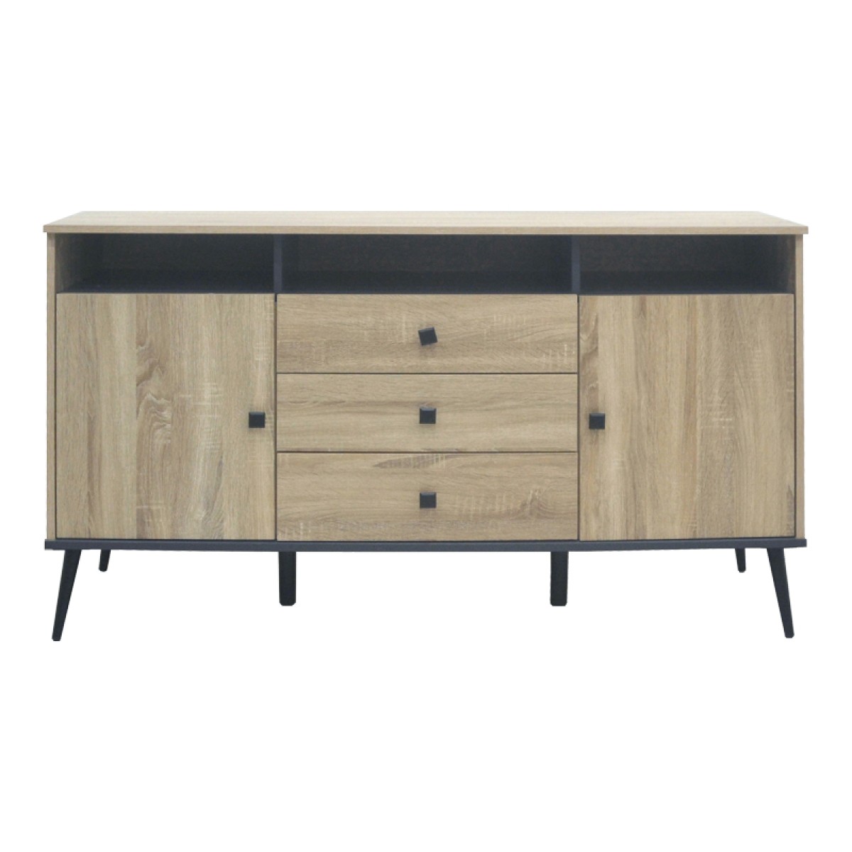 Μπουφές Zezan pakoworld σε sonoma-ανθρακί απόχρωση 140.5x41.5x80εκ