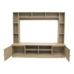 Σύνθετο σαλονιού Ambera pakoworld σε sonoma απόχρωση 200x40x171.5εκ