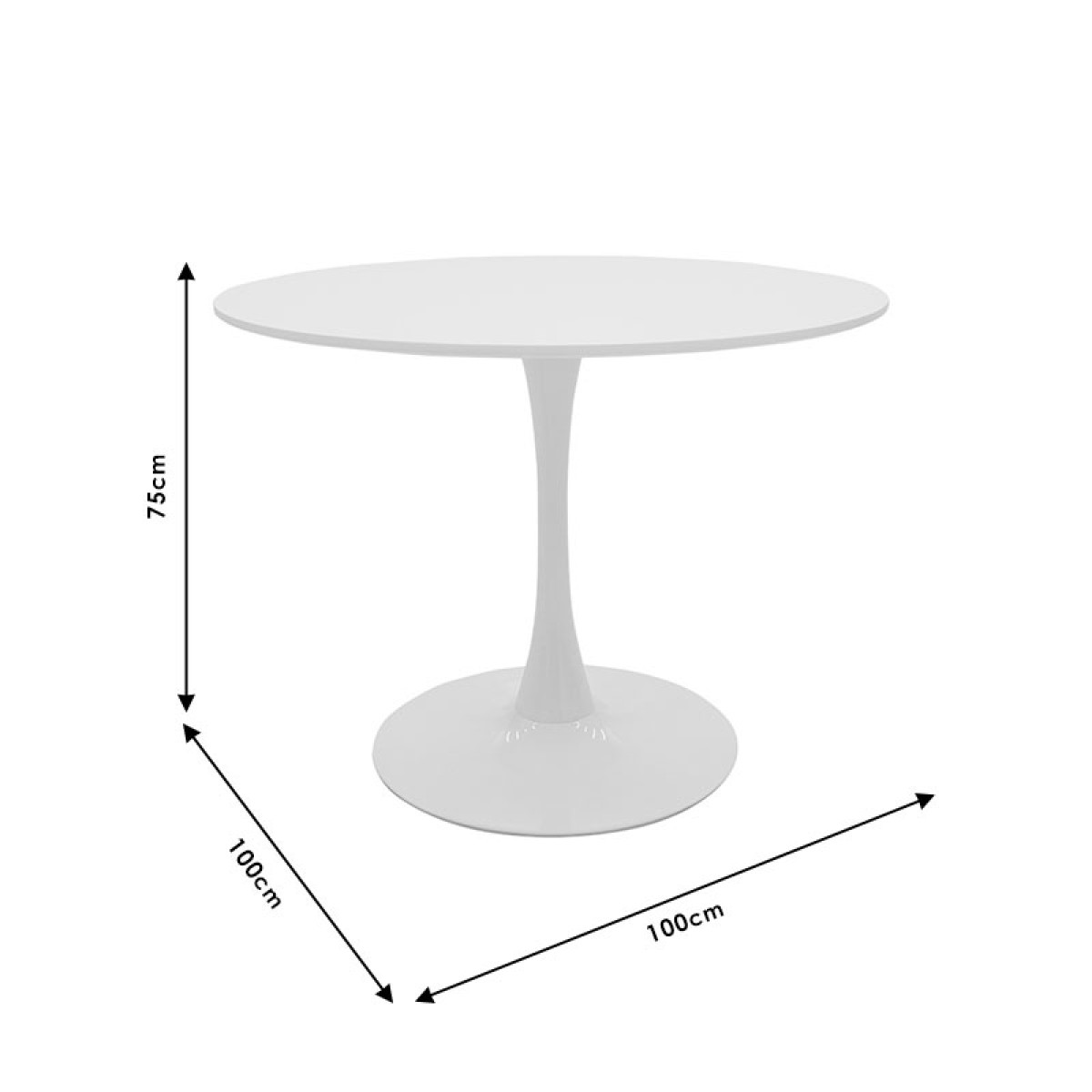 Τραπέζι Balou pakoworld MDF μαύρο Φ100x75εκ Τραπέζι Balou pakoworld MDF μαύρο Φ100x75εκ