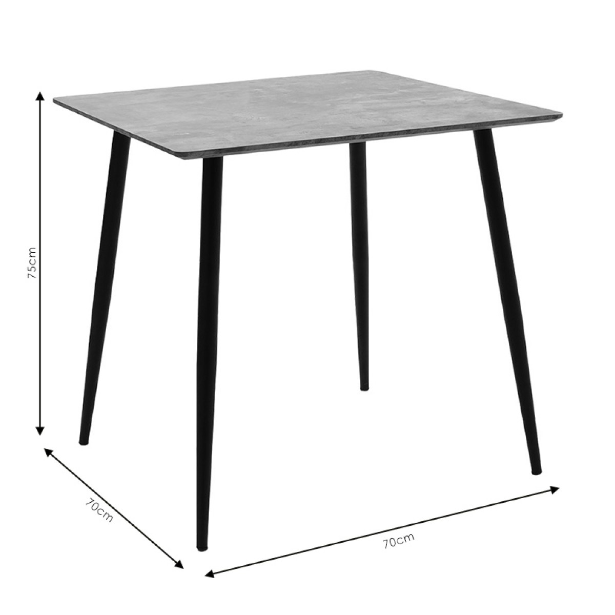 Τραπέζι Cuba pakoworld MDF γκρι cement-μαύρο 70x70x75εκ Τραπέζι Cuba pakoworld MDF γκρι cement-μαύρο 70x70x75εκ