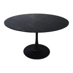 Τραπέζι Balou I pakoworld MDF μαύρο μαρμάρου Φ120x75εκ Τραπέζι Balou I pakoworld MDF μαύρο μαρμάρου Φ120x75εκ