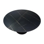 Τραπέζι Balou I pakoworld MDF μαύρο μαρμάρου Φ120x75εκ Τραπέζι Balou I pakoworld MDF μαύρο μαρμάρου Φ120x75εκ