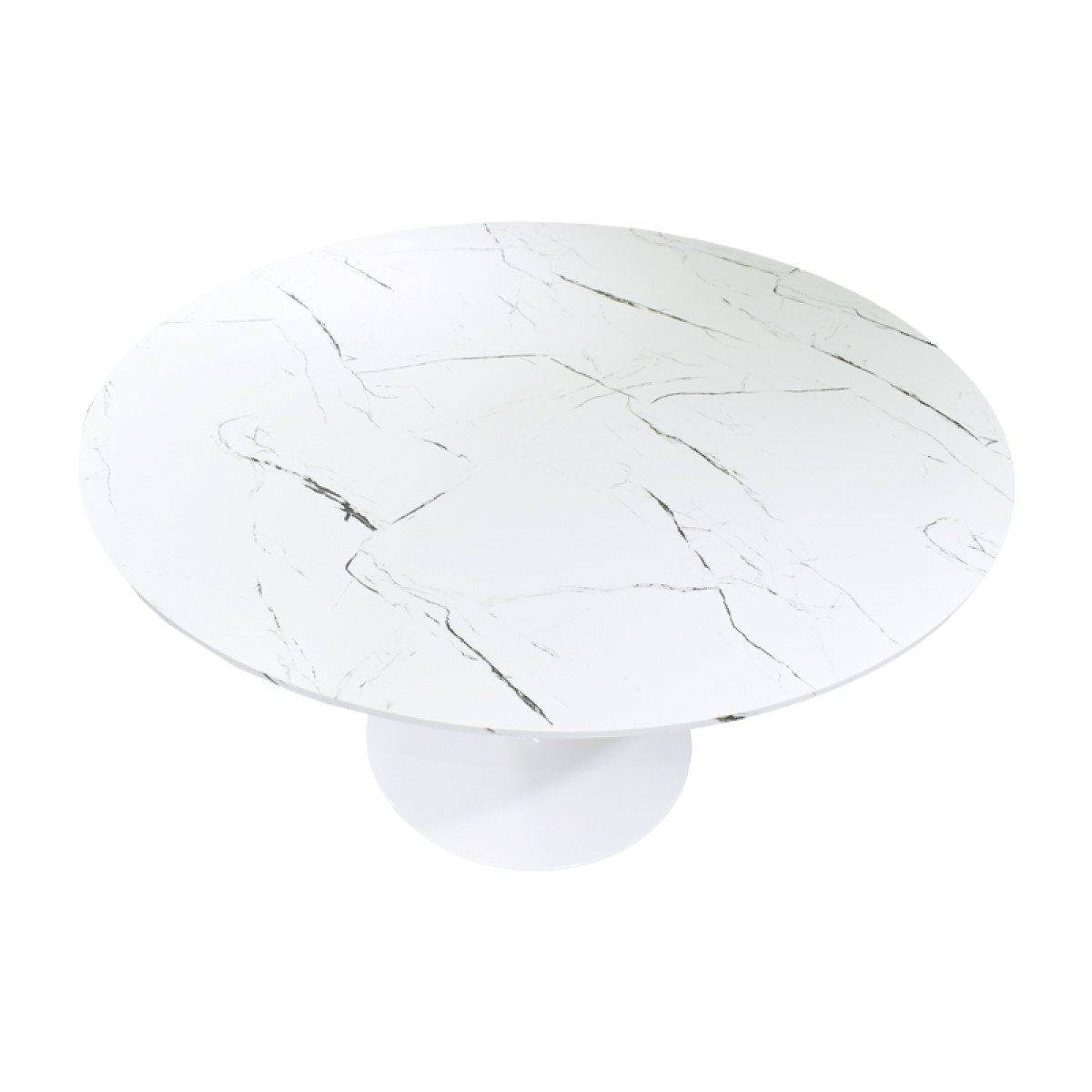 Τραπέζι Balou I pakoworld MDF λευκό μαρμάρου Φ120x75εκ Τραπέζι Balou I pakoworld MDF λευκό μαρμάρου Φ120x75εκ