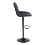 Σκαμπό μπαρ Libra pakoworld pu-μέταλλο σε μαύρη απόχρωση 49x55x115εκ