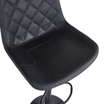 Σκαμπό μπαρ Libra pakoworld pu-μέταλλο σε μαύρη απόχρωση 49x55x115εκ