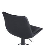 Σκαμπό μπαρ Libra pakoworld pu-μέταλλο σε μαύρη απόχρωση 49x55x115εκ