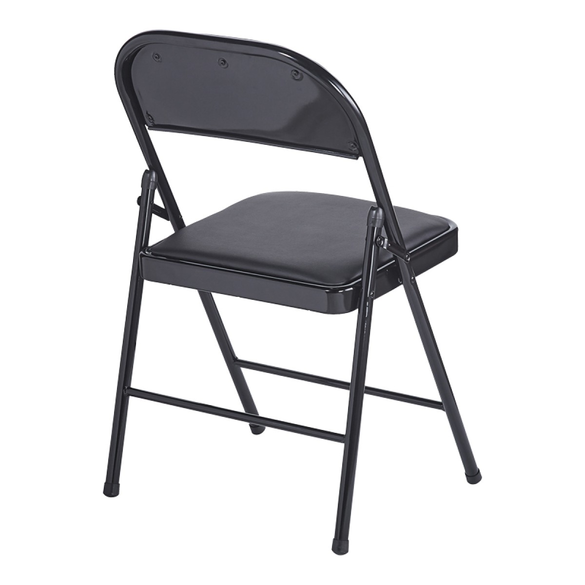 Καρέκλα Niro pakoworld πτυσσόμενη pu-μέταλλο σε μαύρη απόχρωση 46x46x79εκ