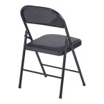 Καρέκλα Niro pakoworld πτυσσόμενη pu-μέταλλο σε μαύρη απόχρωση 46x46x79εκ
