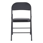 Καρέκλα Niro pakoworld πτυσσόμενη pu-μέταλλο σε μαύρη απόχρωση 46x46x79εκ