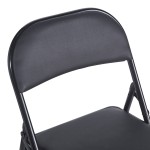 Καρέκλα Niro pakoworld πτυσσόμενη pu-μέταλλο σε μαύρη απόχρωση 46x46x79εκ