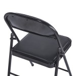 Καρέκλα Niro pakoworld πτυσσόμενη pu-μέταλλο σε μαύρη απόχρωση 46x46x79εκ