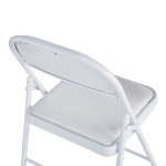 Καρέκλα Niro pakoworld πτυσσόμενη pu-μέταλλο σε λευκή απόχρωση 46x46x79εκ