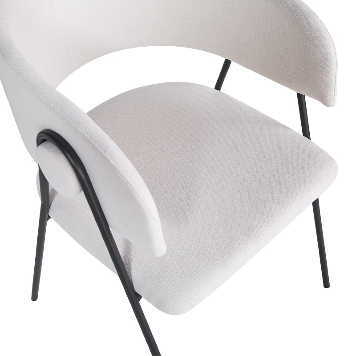 Πολυθρόνα Rachele I pakoworld μπεζ ύφασμα-πόδι μαύρο μέταλλο 52x65x79εκ