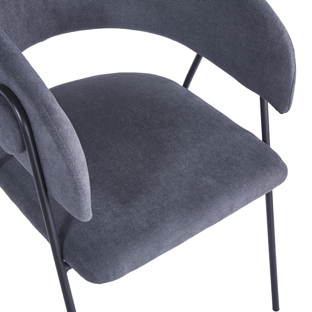 Πολυθρόνα Rachele I pakoworld ανθρακί ύφασμα-πόδι μαύρο μέταλλο 52x65x79εκ