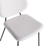 Καρέκλα Pietro I pakoworld μπεζ ύφασμα-πόδι μαύρο μέταλλο 45x55x82.5εκ