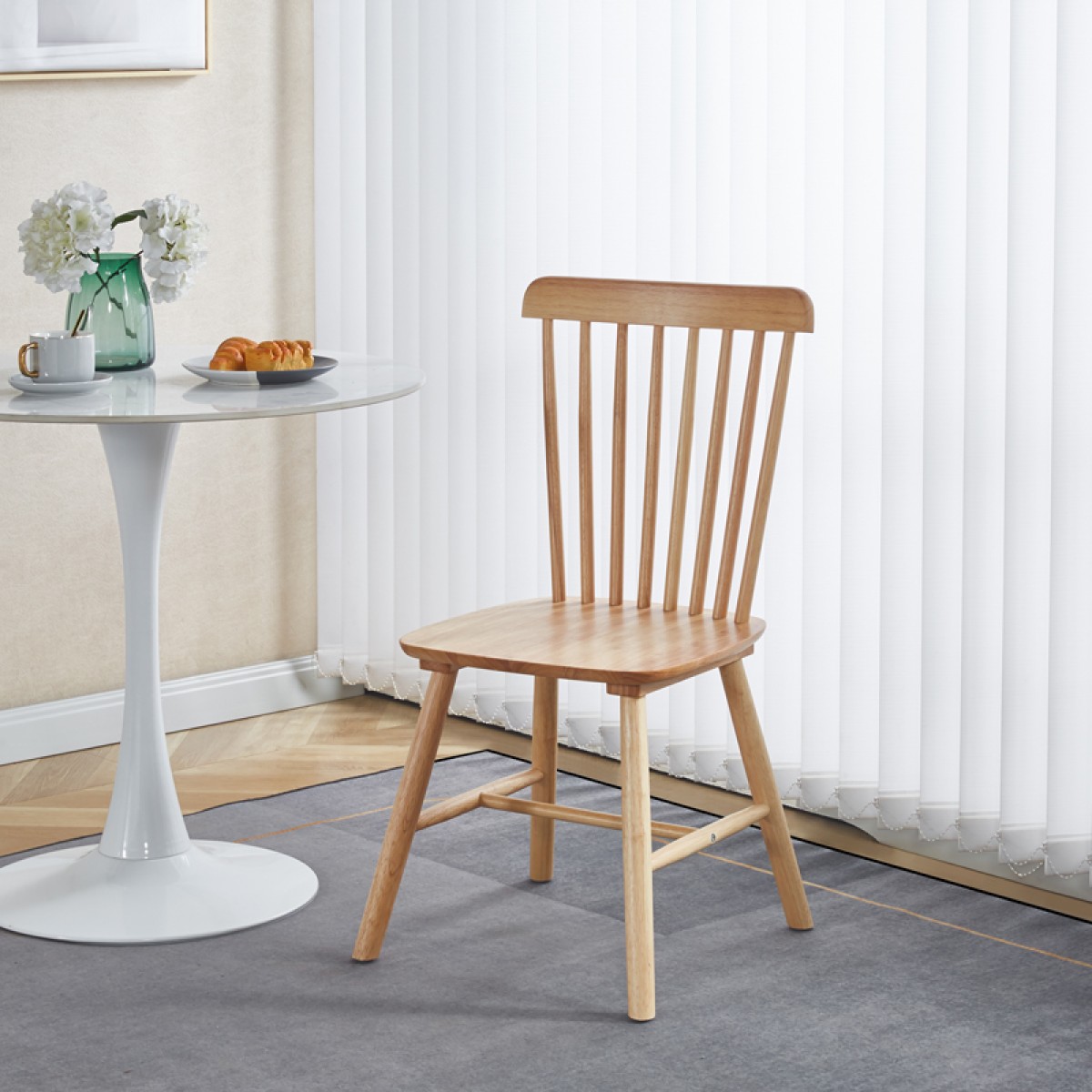 Καρέκλα Melia pakoworld rubberwood σε φυσική απόχρωση 45x51x87εκ Καρέκλα Melia pakoworld rubberwood σε φυσική απόχρωση 45x51x87εκ