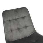 Καρέκλα Berne pakoworld βελούδο σε ανθρακί απόχρωση 53x62x84εκ