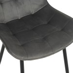 Καρέκλα Berne pakoworld βελούδο σε ανθρακί απόχρωση 53x62x84εκ