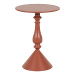 Βοηθητικό τραπέζι Lalou pakoworld μέταλλο σε απόχρωση terracotta Φ40x55εκ