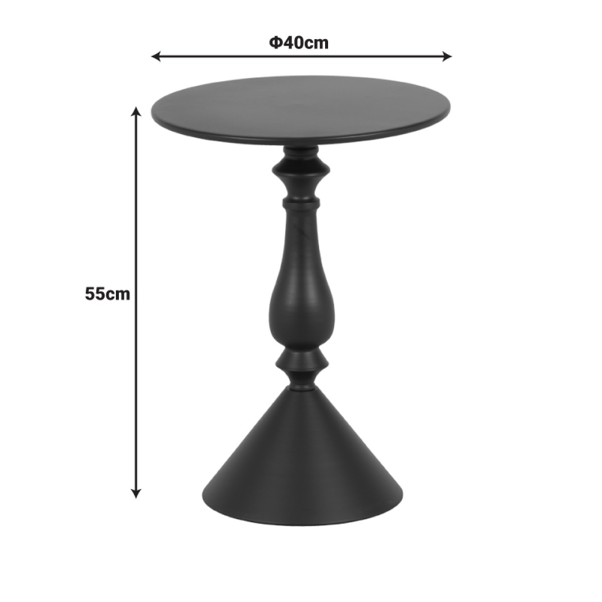 Βοηθητικό τραπέζι Lalou pakoworld μέταλλο σε κρέμα απόχρωση Φ40x55εκ