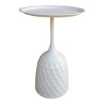 Βοηθητικό τραπέζι Waini pakoworld μέταλλο σε κρεμα απόχρωση Φ39x60εκ