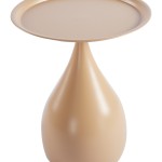 Βοηθητικό τραπέζι Samino pakoworld μέταλλο cappuccino Φ39x42εκ
