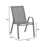 Πολυθρόνα Calan pakoworld μέταλλο μαύρο-textilene μαύρο 55x75x90 εκ Πολυθρόνα Calan pakoworld μέταλλο μαύρο-textilene μαύρο 55x75x90 εκ