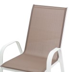 Πολυθρόνα Calan pakoworld μέταλλο λευκό-textilene καφέ 55x75x90εκ Πολυθρόνα Calan pakoworld μέταλλο λευκό-textilene καφέ 55x75x90εκ