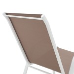 Πολυθρόνα Calan pakoworld μέταλλο λευκό-textilene καφέ 55x75x90εκ Πολυθρόνα Calan pakoworld μέταλλο λευκό-textilene καφέ 55x75x90εκ