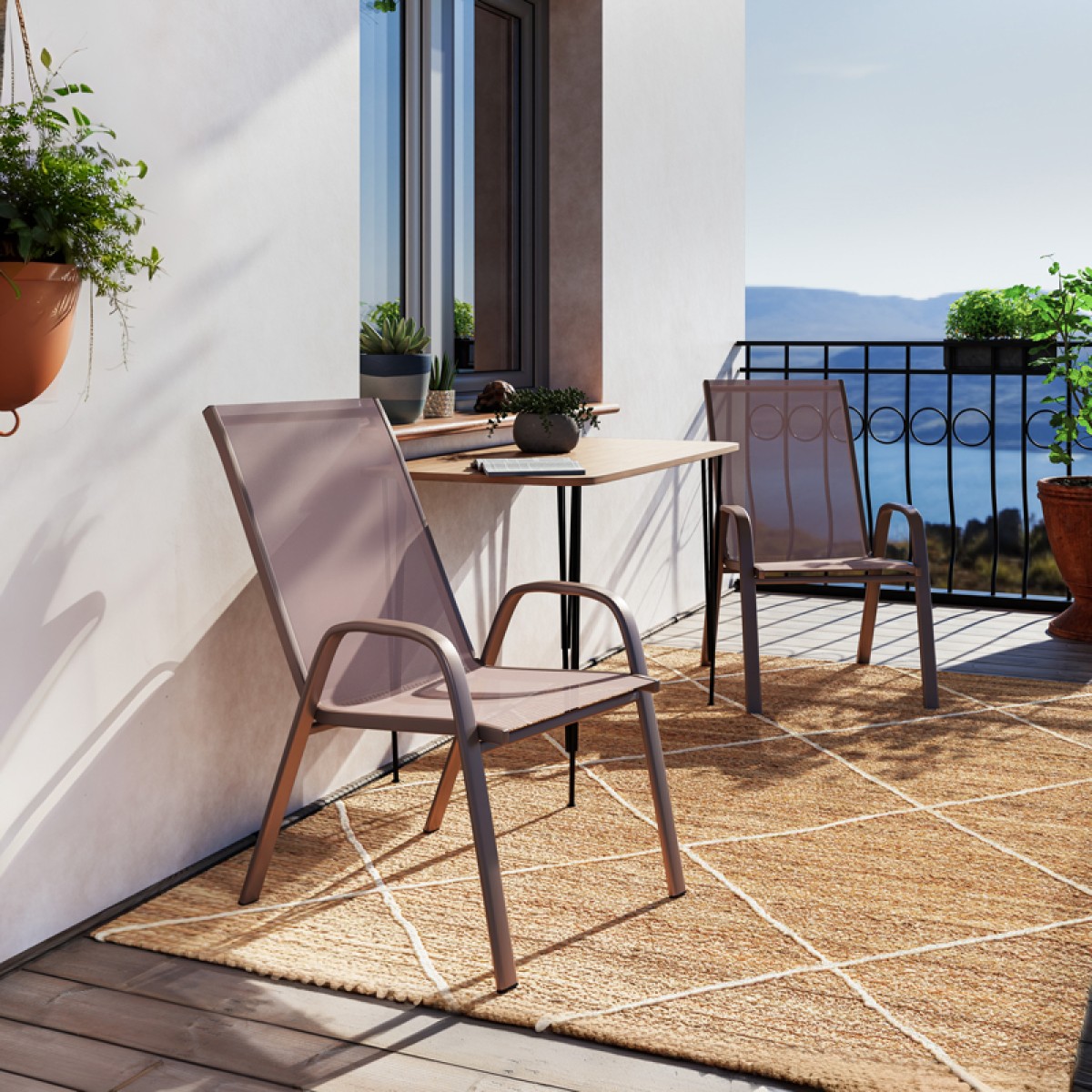 Πολυθρόνα Calan pakoworld μέταλλο σκούρo καφέ-textilene καφέ 55x75x90εκ Πολυθρόνα Calan pakoworld μέταλλο σκούρo καφέ-textilene καφέ 55x75x90εκ