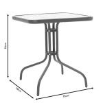 Τραπέζι Watson pakoworld μέταλλο καφέ-γυαλί 70x70x70εκ Τραπέζι Watson pakoworld μέταλλο καφέ-γυαλί 70x70x70εκ