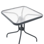 Τραπέζι Watson pakoworld μέταλλο ανθρακί-γυαλί 70x70x70εκ Τραπέζι Watson pakoworld μέταλλο ανθρακί-γυαλί 70x70x70εκ