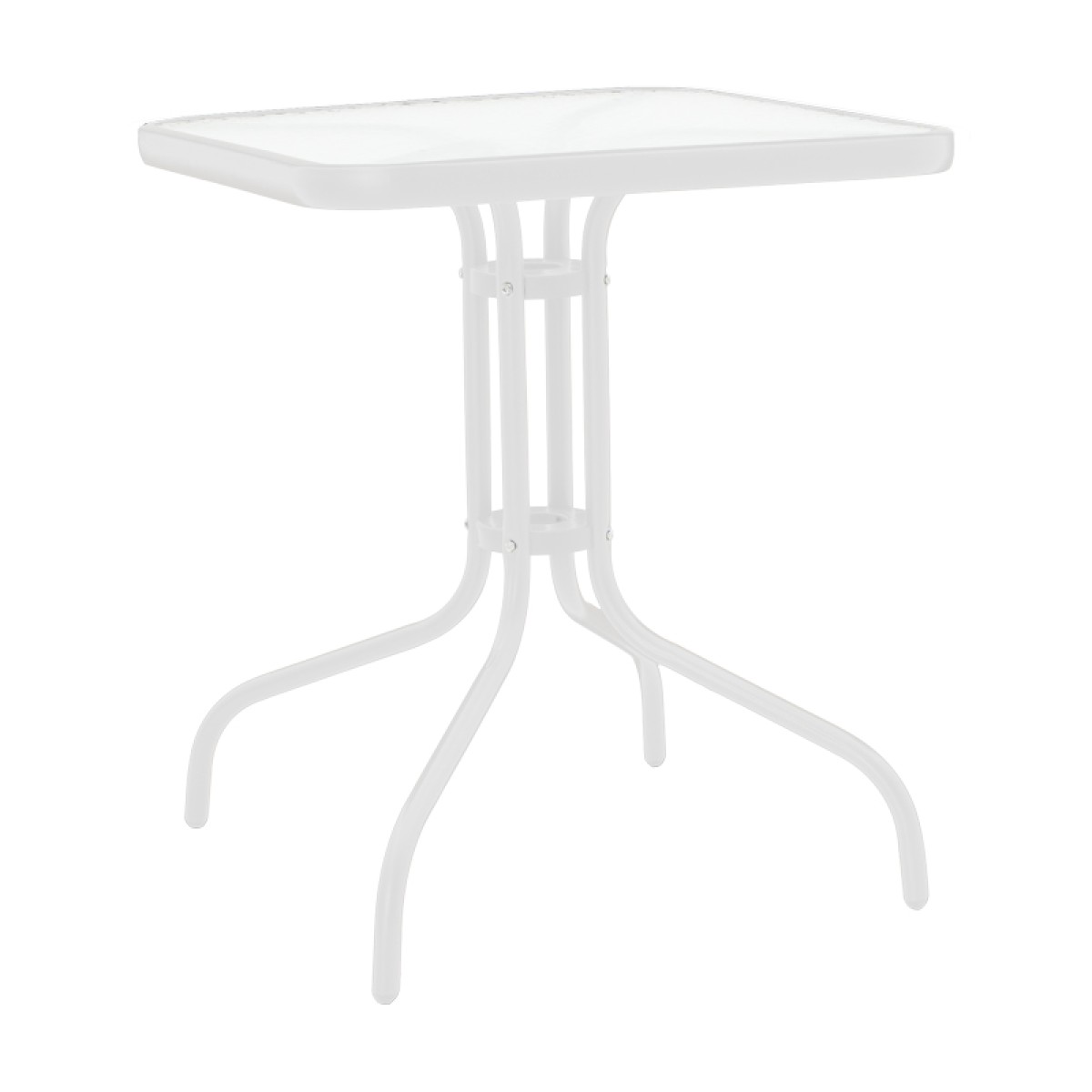 Τραπέζι Watson pakoworld μέταλλο λευκό- γυαλί 70x70x70εκ Τραπέζι Watson pakoworld μέταλλο λευκό- γυαλί 70x70x70εκ