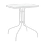 Τραπέζι Watson pakoworld μέταλλο λευκό- γυαλί 70x70x70εκ Τραπέζι Watson pakoworld μέταλλο λευκό- γυαλί 70x70x70εκ