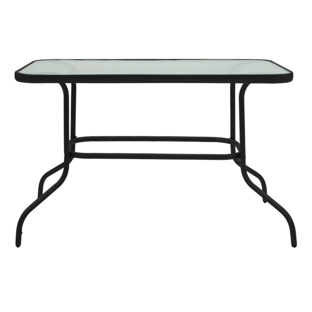 Τραπέζι Valor pakoworld μέταλλο μαύρο-γυαλί 110x60x70εκ